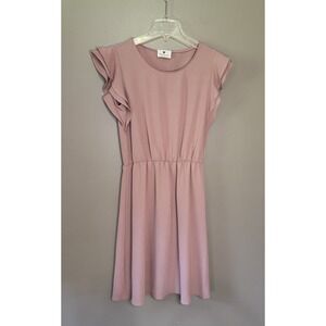 Betsys Boutique Rose Pink Ruffle Sleeve Sundress Short D1084-BE Womens Small